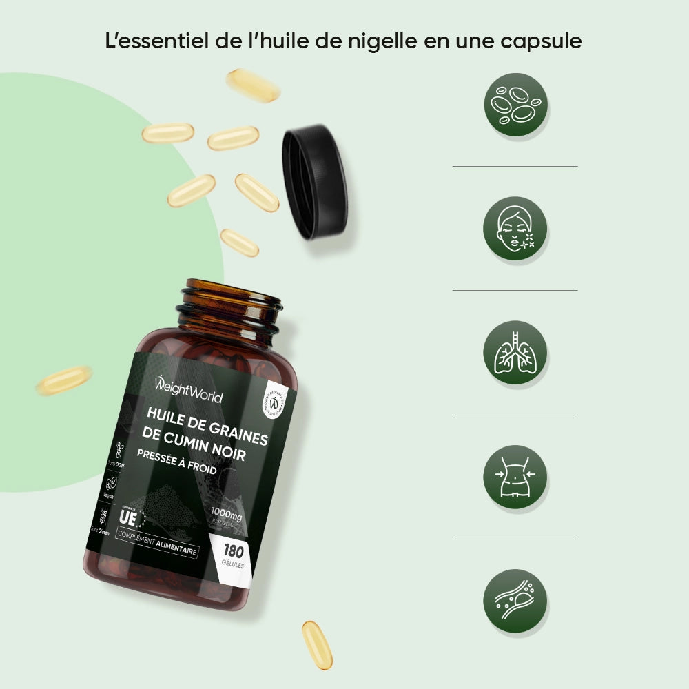 Huile de Graines de Cumin Noir pressée à froid