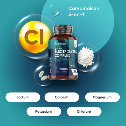 Bouteille WeightWorld d’électrolytes en comprimés, combinaison 5-en-1