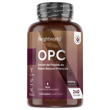 Flacon de complément OPC WeightWorld, extrait de pépins de raisin, 1000 mg