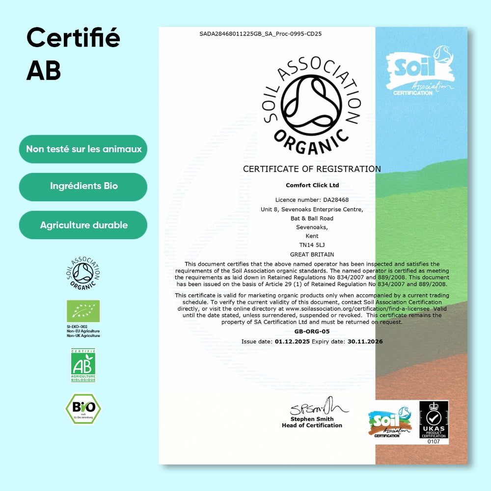 Certificat AB et attestations pour le psyllium blond bio WeightWorld