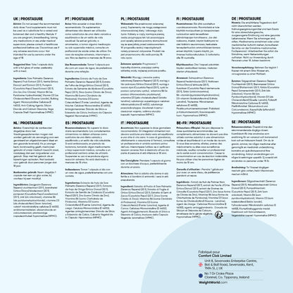 Emballage du complément WeightWorld ProstaSURE avec informations produit en plusieurs langues