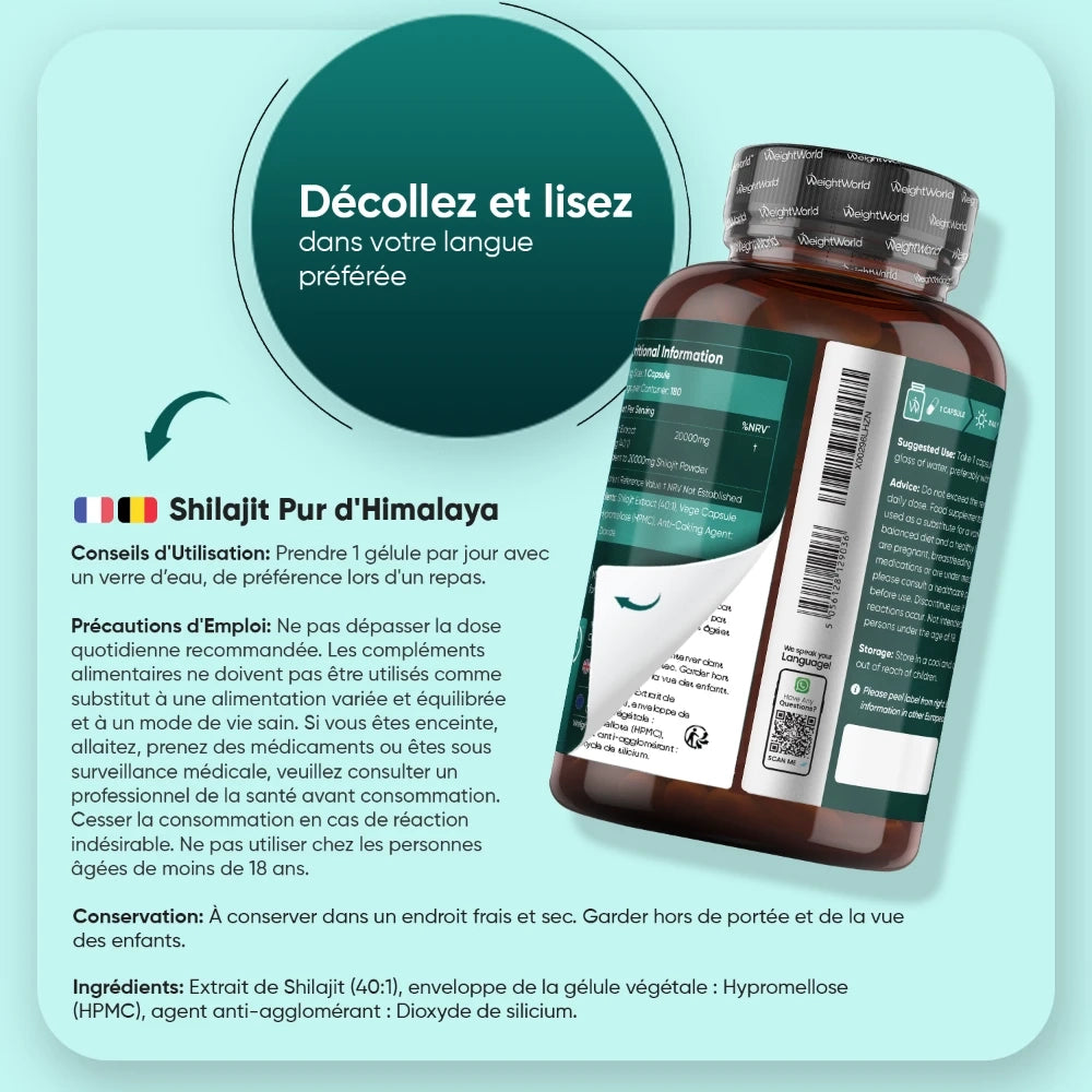 Shilajit Pur de l'Himalaya