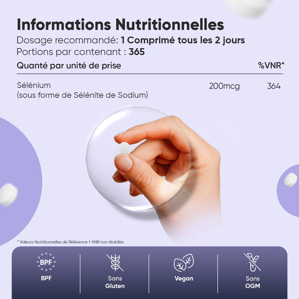 Sélénium en comprimés