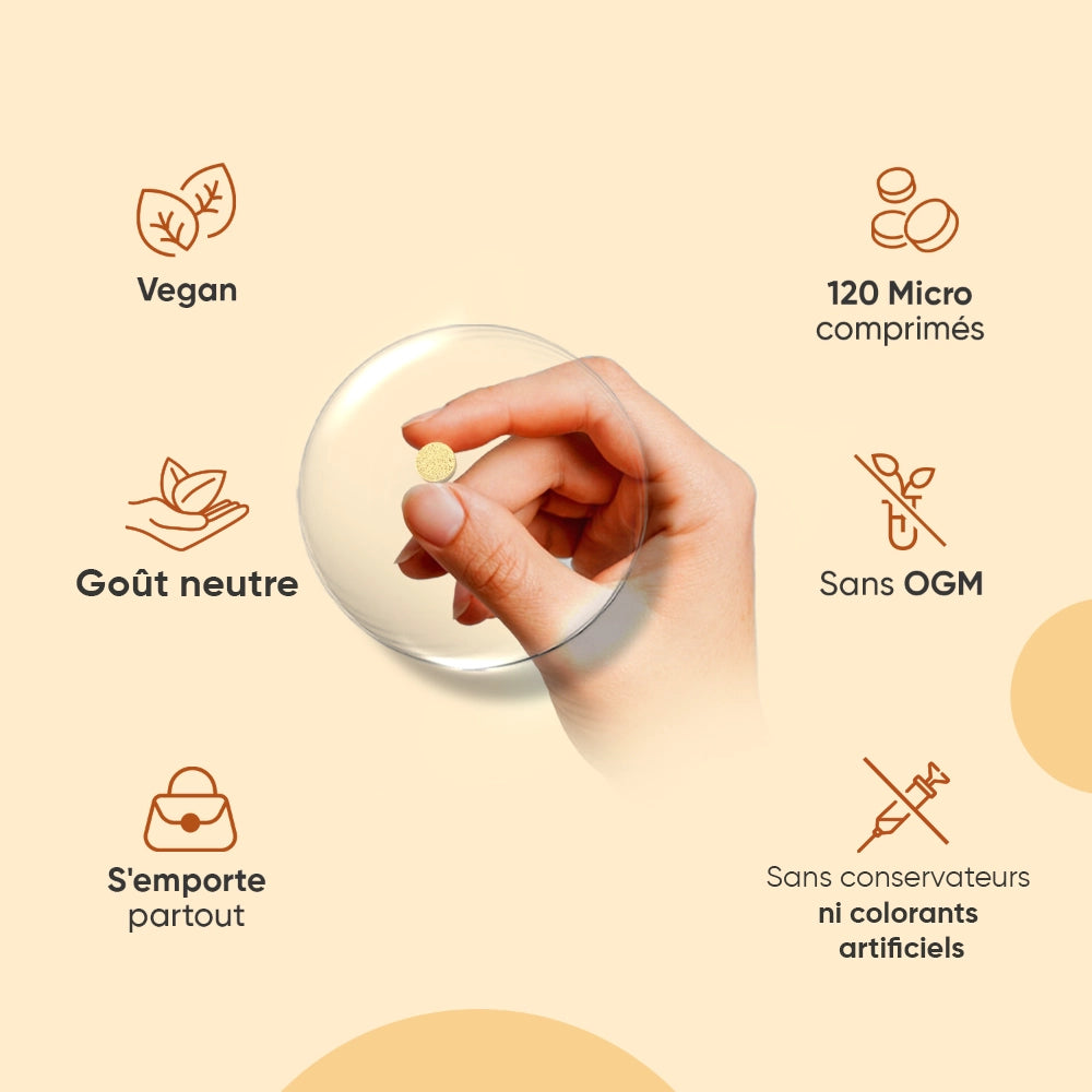 Complément Sunglow WeightWorld, Vegan, goût neutre, sans OGM, 120 micro comprimés