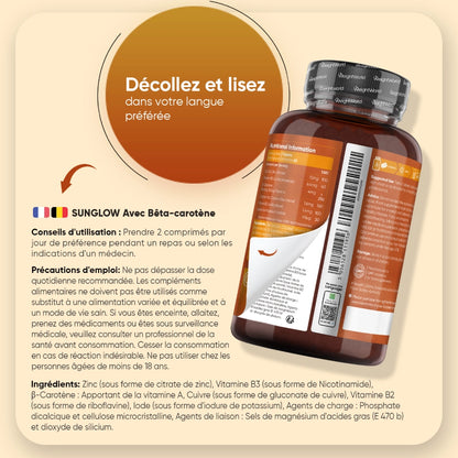 Étiquette arrière du complément Sunglow WeightWorld : conseils d’utilisation et ingrédients