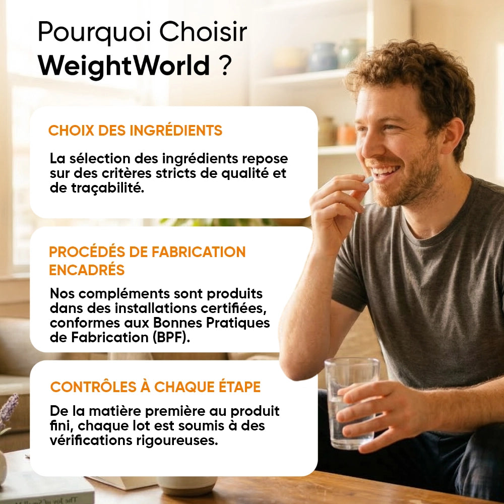 Complément vitamine C WeightWorld: choix des ingrédients, fabrication encadrée, contrôles