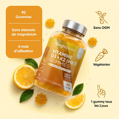 Vitamine D3 et K2 en Gummies