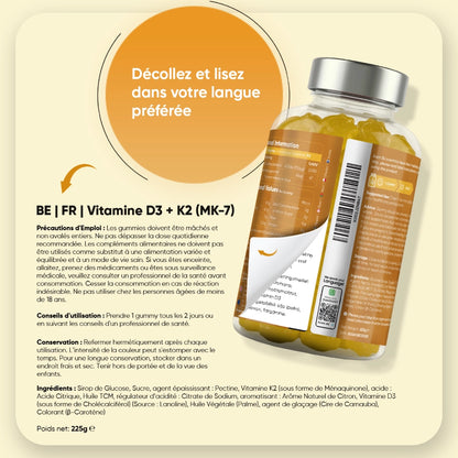 Vitamine D3 et K2 en Gummies