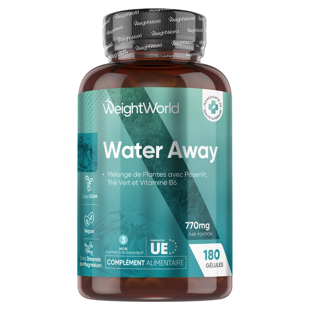 Bouteille de complément alimentaire WeightWorld avec étiquette bleue et gélules.