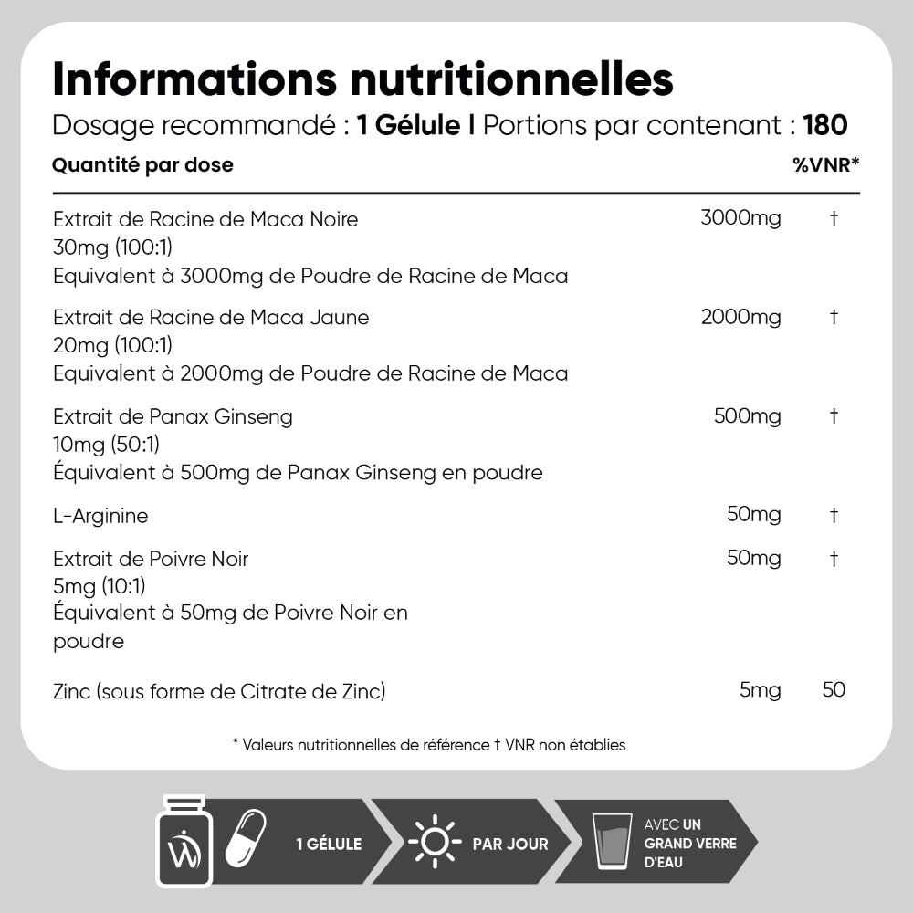 Racine de Maca Noire 5550mg