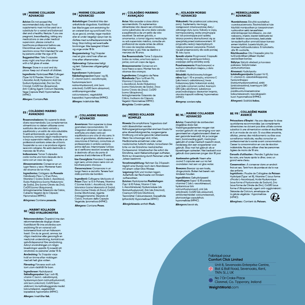 Composition et allégations du complément WeightWorld, informations de fabrication et d’ingrédients.