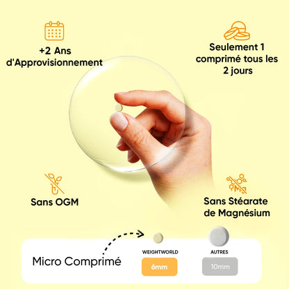 Micro-comprimé Vitamine D3 WeightWorld 4000 UI, sans OGM, sans stéarate