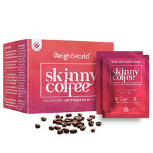 Pack de sachets Skinny Coffee et boîte WeightWorld, avec grains de café