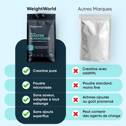 Créatine Monohydrate en poudre micronisée 100% pure